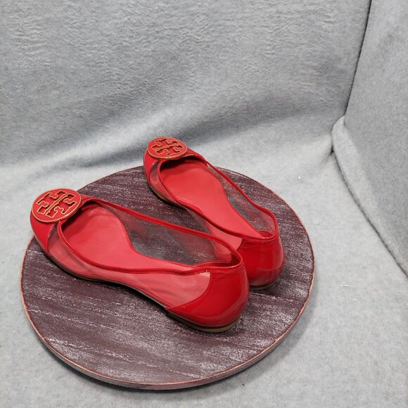 Tory Burch Red Logo Jelly Ballet Flats Womens Size 10 - Picture 5 of 12